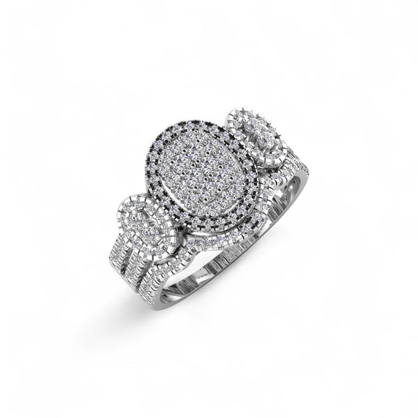 Item | Buy Regina Oval Cut Natural Diamond Cluster Bride Set in 18KT Gold | SPOP Enterprise Global